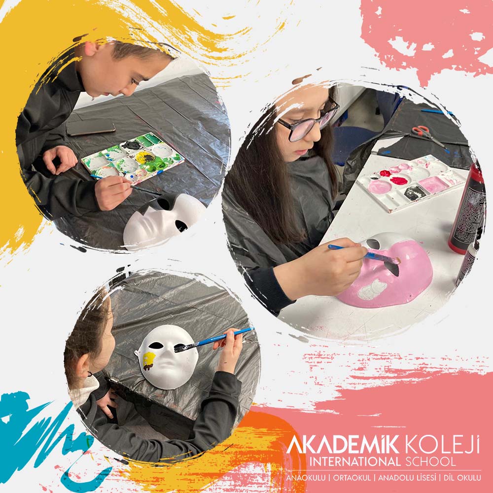 Öğrencilerimiz Görsel Sanatlar Dersinde Maske Boyama Çalışması Gerçekleştirdi